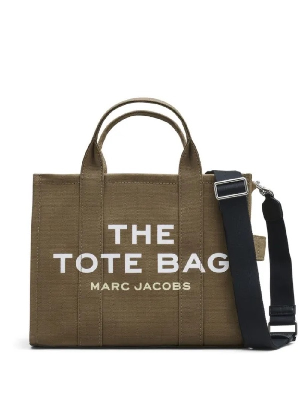 NEW Marc Jacobs Small Canvas Tote in Olive Green with White Logo - Picture 2 of 10